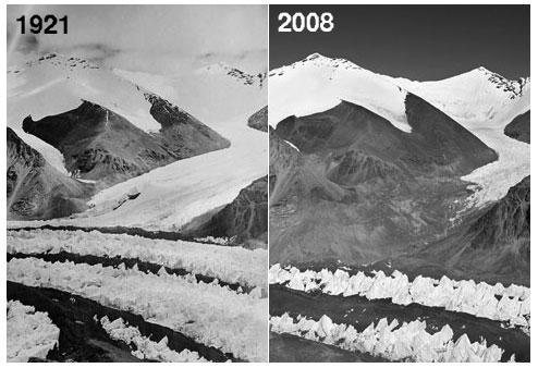 East Rongbuk glacier 1921 and 2008