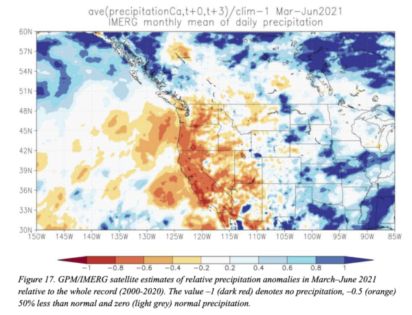 Preceding precipitation anomaly