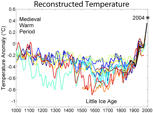 Temperatures over the Past 1000 Years