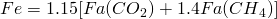 Fe=1.15[Fa({{CO}_{2}})+1.4Fa({CH}_{4})]