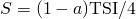 S=(1-a) \mbox{TSI}/4