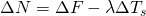 $\Delta N = \Delta F - \lambda\Delta T_s$