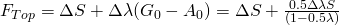 F_{Top}= \Delta S + \Delta \lambda (G_0 - A_0) = \Delta S + {{0.5 \Delta \lambda S } \over { (1-0.5\lambda) }} 