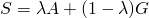 S  = \lambda A + (1-\lambda) G